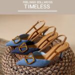 French style blue sandals for women 2025 new pointed high heels stilettos beautiful denim high heels 7 cm