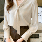 Spring Fashion New Elegant Bow Women Shirt Long Sleeves Blouses Female Casual Streetwear Tops Clothes