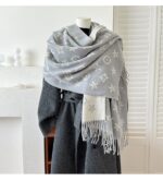 2025 New British Style High-End Scarf for Women, Double-Sided Jacquard Tassel Long Shawl, Two-Way Use, Thick - Image 17