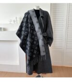 2025 New British Style High-End Scarf for Women, Double-Sided Jacquard Tassel Long Shawl, Two-Way Use, Thick - Image 27