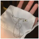 Pink & Green simple silver necklace - Image 12