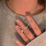 Nymph teardrop necklace sewn with an elegant piece of lace - Image 2