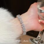 Rose Shaped Platinum Bracelet - Image 3