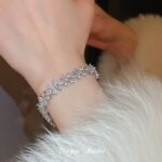 Rose Shaped Platinum Bracelet