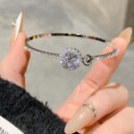 Big sparkle round diamond bracelet - buckle version