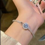 Big sparkle round diamond bracelet - buckle version - Image 3