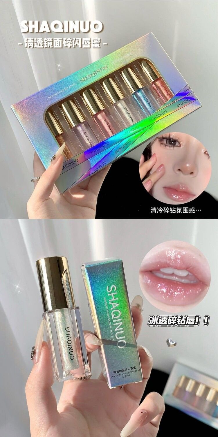 2026/05/1000608880.jpg SHAQINUO Clear Lens Surface Shimmering Lip Gloss - Image 1